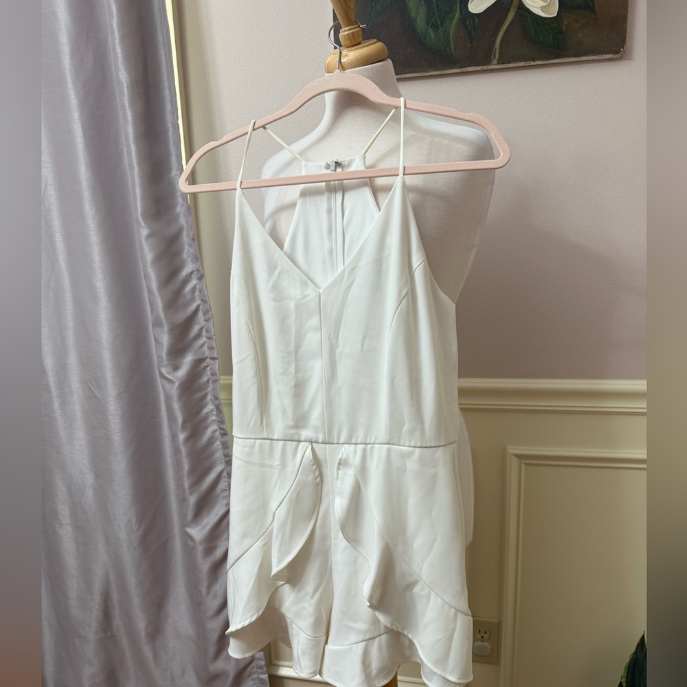 She + Sky White Sleeveless Romper